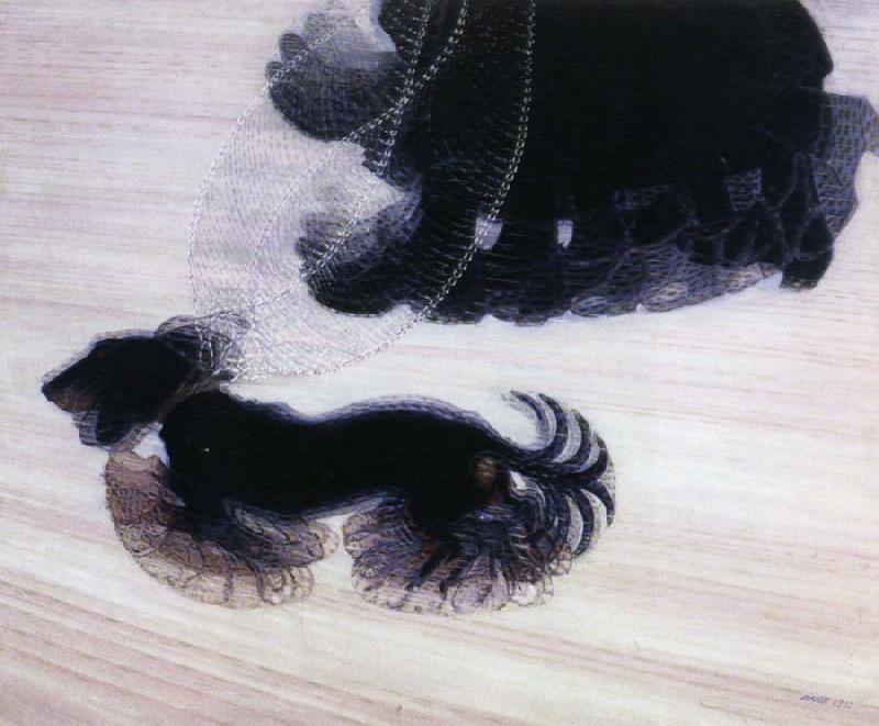 giacomo balla dynamism of a dog on a leash oil painting image